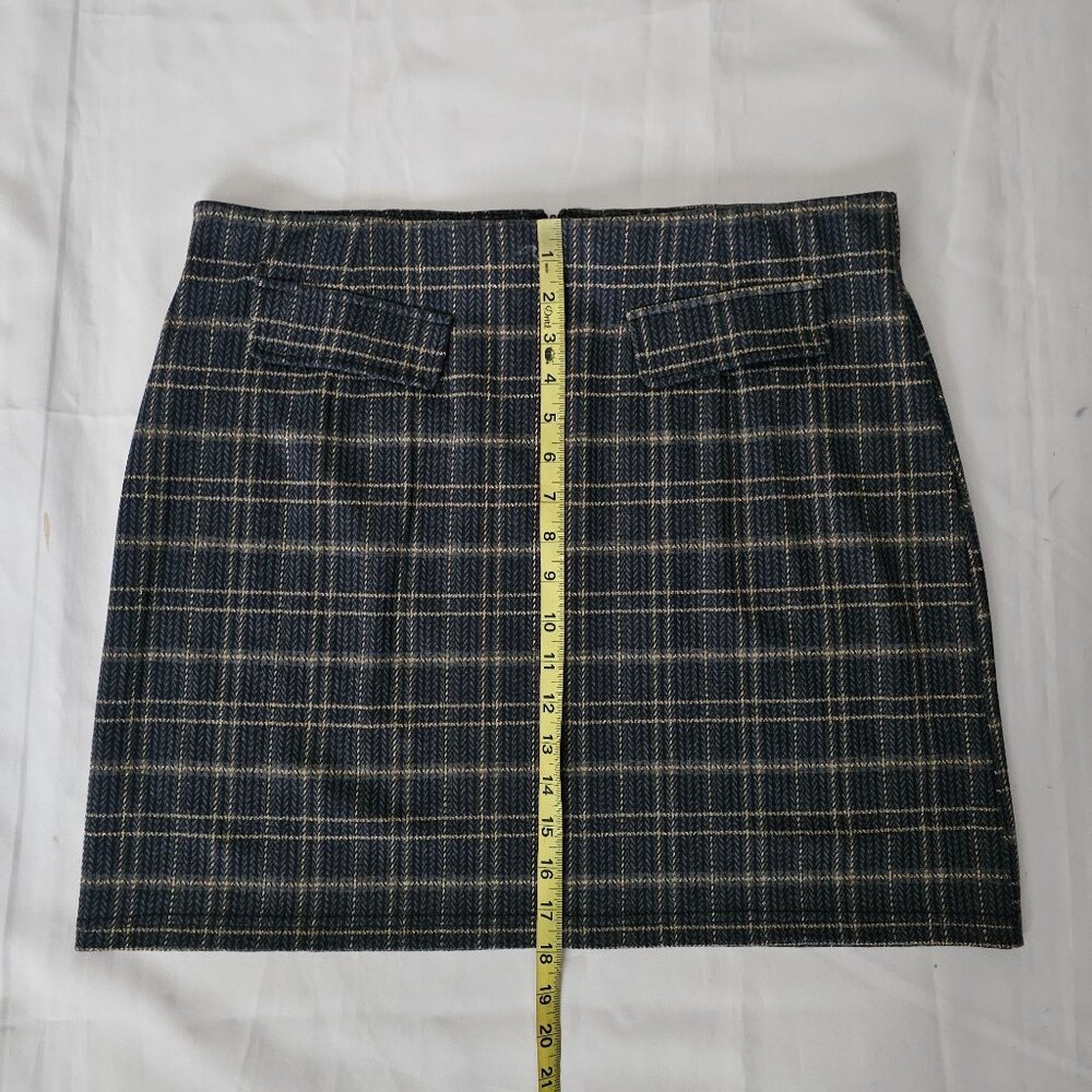 Modcloth Women's Navy Blue Silver Lining Plaid Faux Pocket Mini Skirt XL/TG‎ NWT - Picture 13 of 13